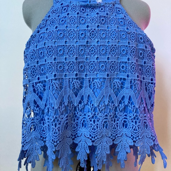 Girls camisole, blue lacy - Picture 2 of 8